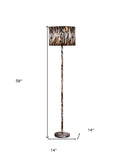 Bedside Table Lamp With Brown And Black Drum Shade - Brown And Black