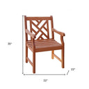 Patio Arm Chair With Diagonal Design - Brown