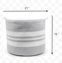 Woven Rope Basket - Gray / White