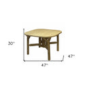 Square Solid Wood Outdoor Dining Table - Natural