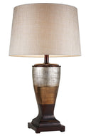 Exotic Wide Stripe Table Lamp - Brown And Gold
