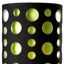 Metal Mod Table Lamp With Black And Green Drum Shade - Silver