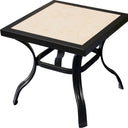 Square Ceramic Outdoor Side Table - Beige And Ivory