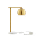 22" Iron Desk Table Lamp With Brass Dome Shade - Brass
