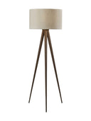 60" Tripod Floor Lamp With Drum Shade - Brown / White - HomeRoots - Floor Lamps - Elite Enclave Home