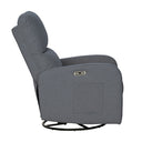 Dakota - Power Recliner 3 - in - 1 With Swivel, Glider, USB Ports - Gray - INK+IVY - Swivel Glider Chairs - Elite Enclave Home
