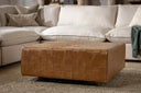 Aristo - Leather Square Ottoman - Chestnut - Classic Home - Accent Ottomans - Elite Enclave Home