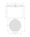 Round Table Lamp With Ivory Drum Shade - Gray - HomeRoots - Table Lamps - Elite Enclave Home