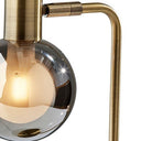 Metal Cylinder Desk Table Lamp With Gray Globe Shade With Starling LED Bulb - Antiqued Brass - HomeRoots - Table Lamps - Elite Enclave Home