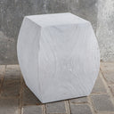 Uttermost Grove Ivory Wooden Accent Stool – handcrafted suar wood with soft ivory finish and natural wood undertones