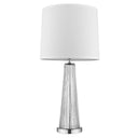 Glass Buffet Lamp With Off-White Empire Shade - Clear