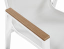 Nizuc - Outdoor Patio Dining Arm Chair With White Frame And Natural Arms (Set of 2)