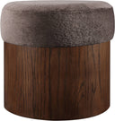 Nimes - Ottoman / Stool With Brown Base - Meridian Furniture - Stool Ottomans - Elite Enclave Home