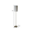 Steel Novelty Floor Lamp With Drum Shade - Silver / Gray And White - HomeRoots - Floor Lamps - Elite Enclave Home