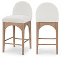 Waldorf - Chenille Stool With Natural Legs - Meridian Furniture - Counter Height (24" - 27") - Elite Enclave Home