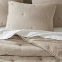 Breeze - Full/Queen Cotton Gauze Embroidered Quilt Set - Taupe - Harbor House Blue - Bedding Sets - Elite Enclave Home