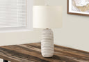 Geometric Table Lamp With Drum Shade - Cream - HomeRoots - Table Lamps - Elite Enclave Home