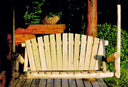 71" x 24" x 47" Wood Porch Swing - Natural