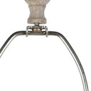 Solid Wood Table Lamp Coastal With Fish Empire Shade - Distressed Natural