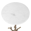 Calais - Marble Accent Table - Brass / White