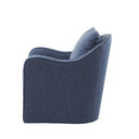 Brianne - Slub Weave Wide Seat Swivel Arm Chair - Navy - Madison Park - Swivel Chairs - Elite Enclave Home