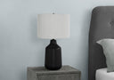 Concrete Urn Table Lamp With Gray Drum Shade - Black - HomeRoots - Table Lamps - Elite Enclave Home