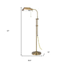 Adjustable Traditional Shaped Floor Lamp With Bronze Square Shade - Brass - HomeRoots - Floor Lamps - Elite Enclave Home