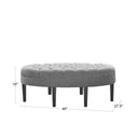 Martin - Surfboard Tufted Ottoman - Linen - Madison Park - Upholstered Ottomans - Elite Enclave Home
