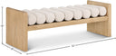 Waverly - Bench With Natural Frame - Meridian Furniture - Upholstered Benches - Elite Enclave Home