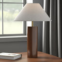 Wood Block Table Lamp - Canopy Walnut - HomeRoots - Table Lamps - Elite Enclave Home