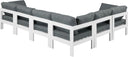 Nizuc - Outdoor Patio 6 Piece Modular Sectional With White Frame