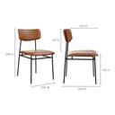 Sailor - Dining Chair (Set of 2) - Brown - Moe's Home Collection - Chair Sets - Elite Enclave Home