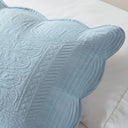 Tuscany - 3 Piece Full Reversible Scalloped Edge Quilt Set - Blue
