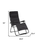 30" Steel Outdoor Zero Gravity Chair With Black Cushion - Black