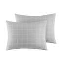 Cozy Cotton Flannel - California King Printed Sheet Set - Gray Windowpane - True North by Sleep Philosophy - Bedding Sets - Elite Enclave Home