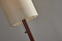 Solid Wood Traditional Shaped Floor Lamp With Drum Shade - Brown / Beige - HomeRoots - Floor Lamps - Elite Enclave Home