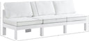 Nizuc - Outdoor Patio 3 Seat Armless Modular Sofa With White Frame - Meridian Furniture - Stationary Sectionals- Elite Enclave Home