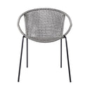 25" Metal Outdoor Dining Chair (Set of 2) - Gray