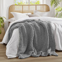 Chunky Double Knit - Handmade Throw - Gray - Madison Park - Throws - Elite Enclave Home
