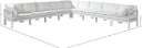 Nizuc - Outdoor Patio 9 Piece Modular Sectional With White Frame - Meridian Furniture - Stationary Sectionals- Elite Enclave Home