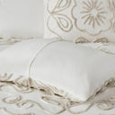 Violette - 3 Piece Tufted Coverlet Set - Ivory / Taupe