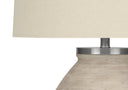 Concrete Round Table Lamp With Beige Drum Shade - Cream - HomeRoots - Table Lamps - Elite Enclave Home