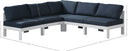 Nizuc - Outdoor Patio 5 Piece Modular Sectional With White Frame - Meridian Furniture - Stationary Sectionals- Elite Enclave Home