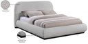 Vaughn - Chenille Bed With Black Base - Meridian Furniture - Platform Beds - Elite Enclave Home