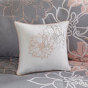 Lola - King 6 Piece Printed Duvet Cover Set - Gray / Blush