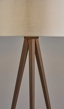 60" Tripod Floor Lamp With Drum Shade - Brown / White - HomeRoots - Floor Lamps - Elite Enclave Home
