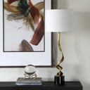 Spiraling - Cordless Brass Buffet Lamp - Black / Gold - Uttermost - Table Lamps - Elite Enclave Home
