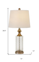Glass Table Lamps (Set of 2) - Honeycomb And Rose Gold