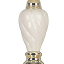 22" Ceramic Bedside Table Lamp With Off-White Shade - White
