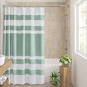 Spa Waffle - 72" Shower Curtain With 3M Treatment - Aqua - Madison Park - Shower Curtains - Elite Enclave Home